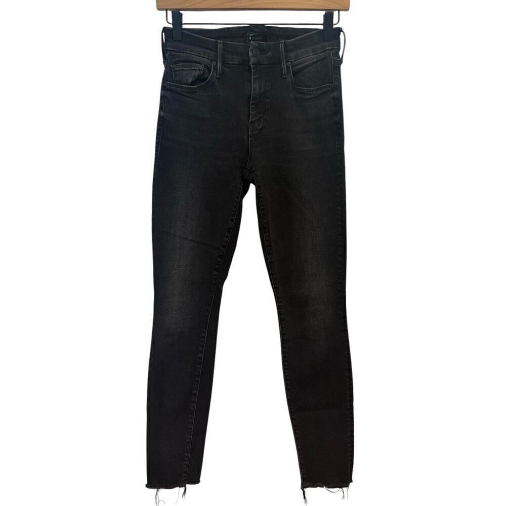 Mother The Looker Ankle Fray Skinny Jeans in Night Hawk Size 25